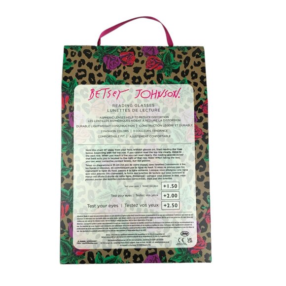 NIP! Betsey Johnson 3 pack Reading Glasses Cat Eye Black Tortoise Glitter +2.00 - Picture 5 of 5